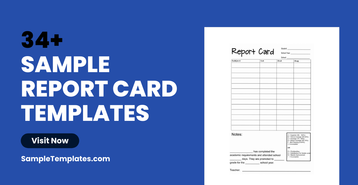 sample report card templates