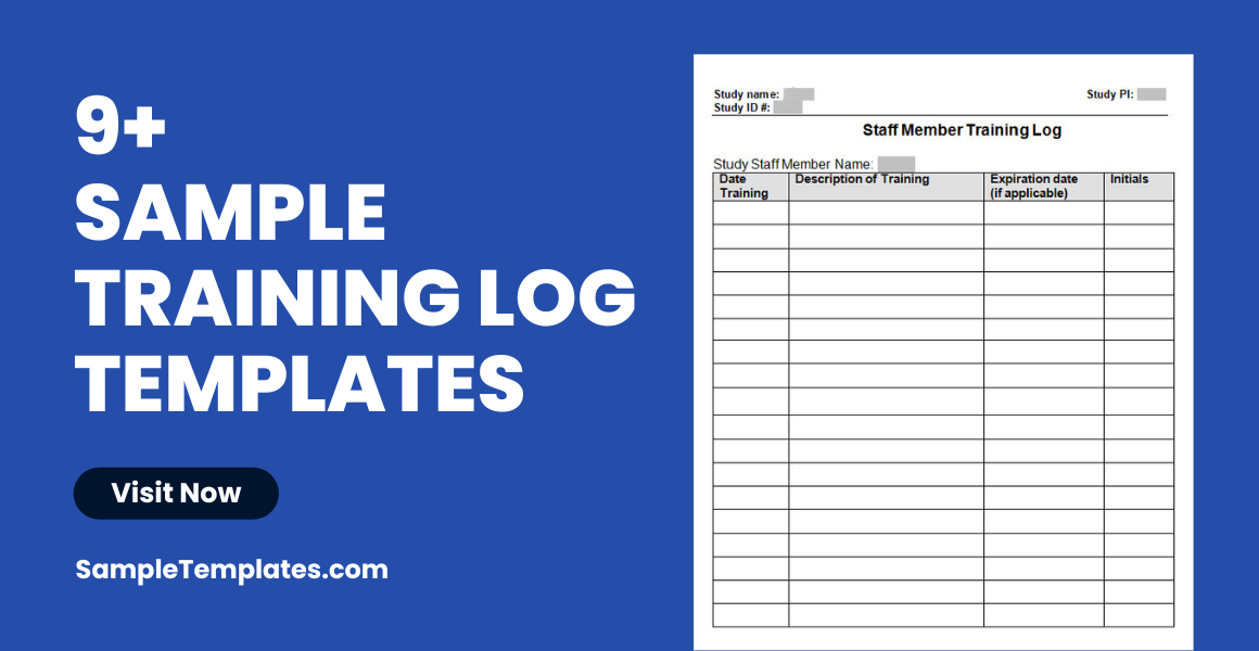 sample training log templates