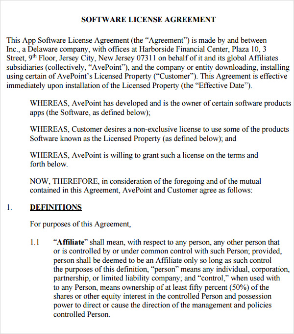 FREE 16 Software License Agreement Templates In PDF MS Word Google 