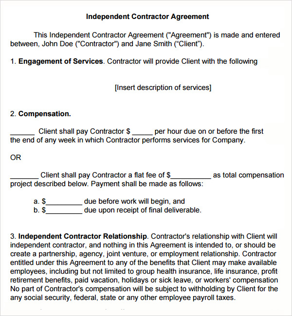 Subcontractor Non Compete Agreement Template