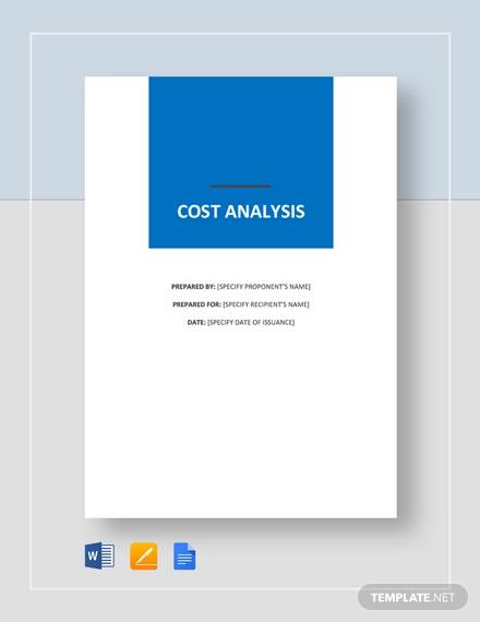 simple cost analysis template