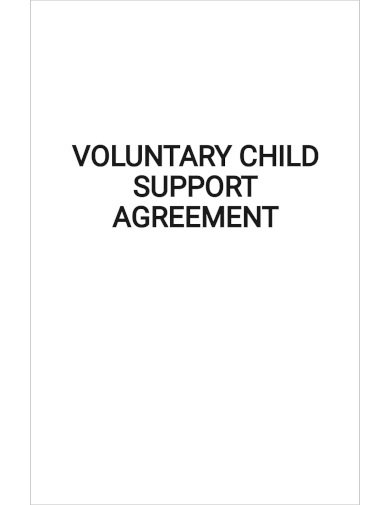 voluntary child support agreement template1