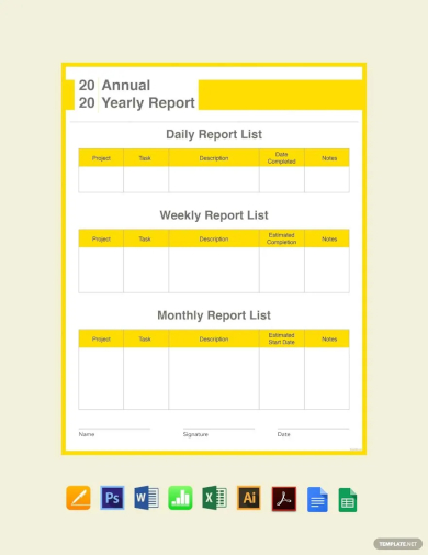 yearly report card template