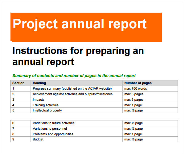 annual report template for small business