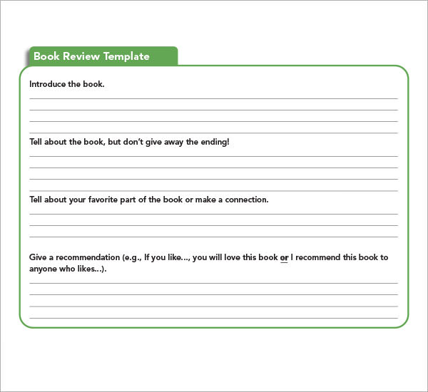 book report template