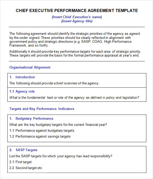 Executive Employment Agreement Template   Ceo Agreement 