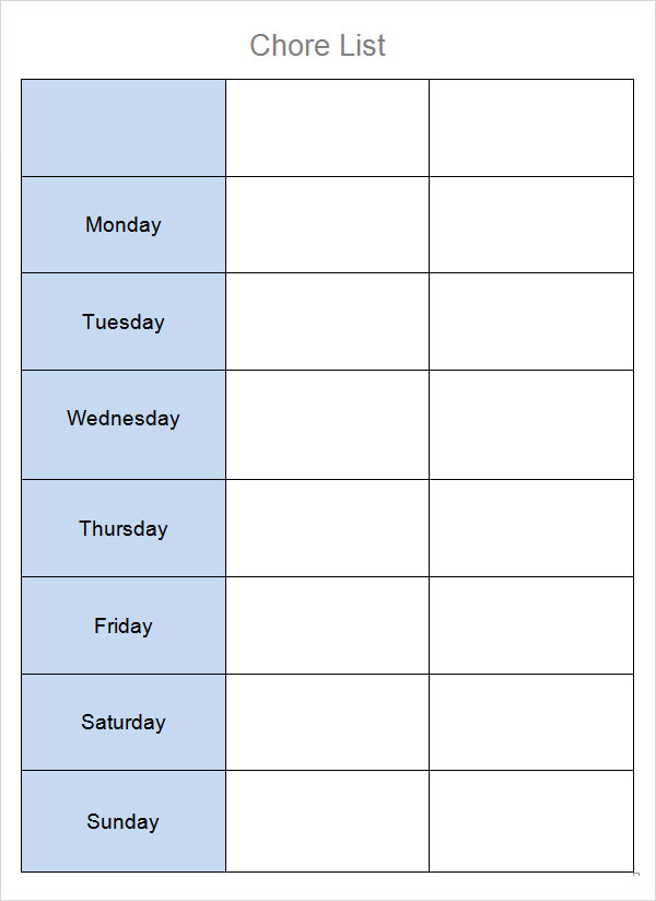 8-chore-list-templates-sample-templates