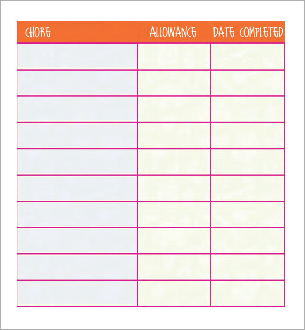 FREE 7 Chore List Templates In MS Word Excel PDF FREE 7 Chore List Templates In MS Word Excel PDF