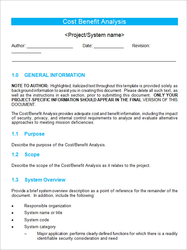 cost benefit analysis formula