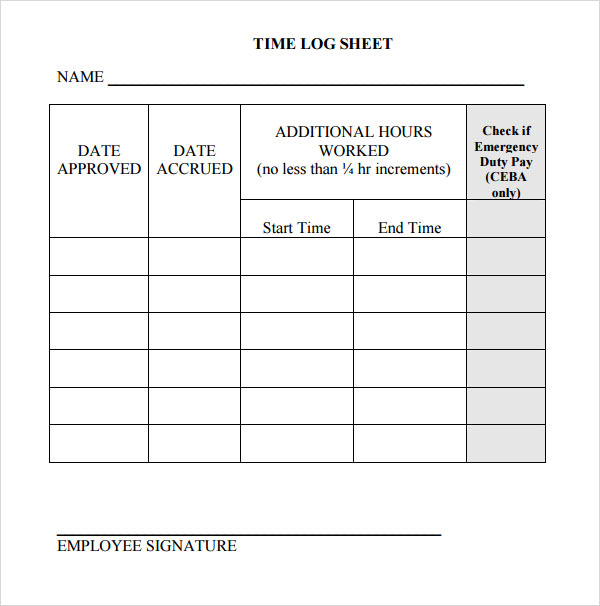 daily time log