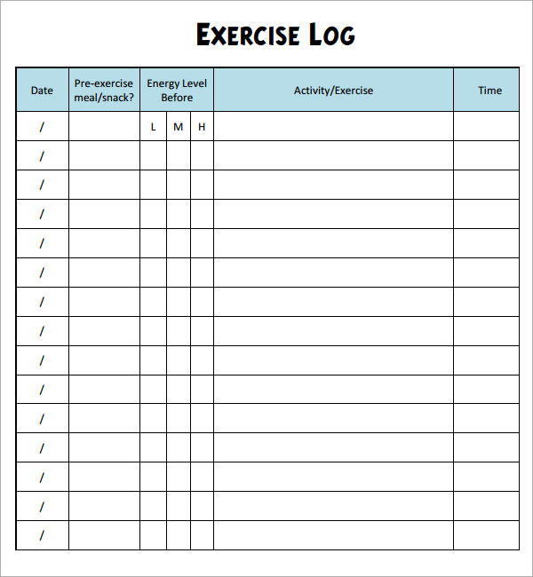 exercise log book
