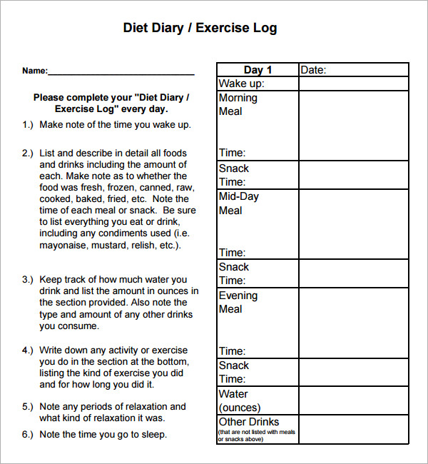 exercise log sheet