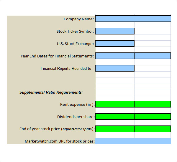 sticker template word 2010 Financial 5 Templates  Sample  Analysis Samples