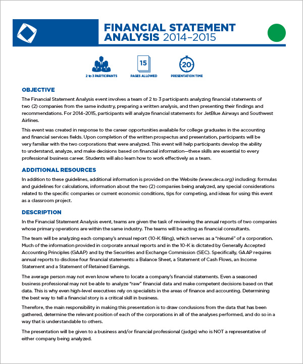 research analysis financial statement