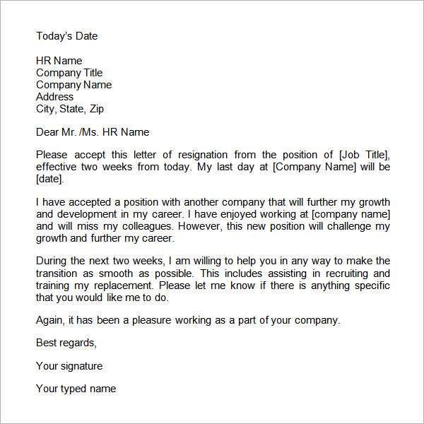 Two Weeks Notice Letter - 12+ Download Free Documents in Word