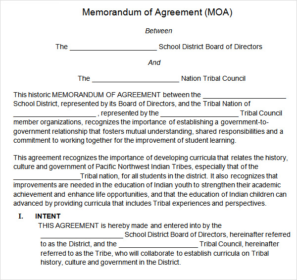 mou agreement meaning