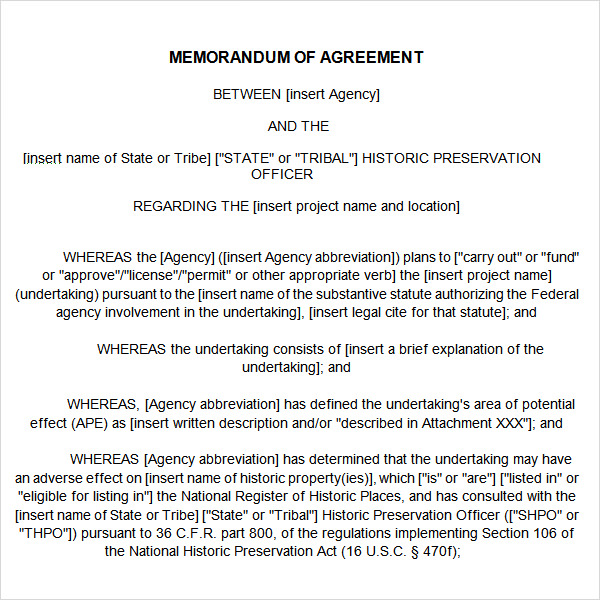 FREE 15+ Sample Memorandum of Agreement Templates in Google Docs MS