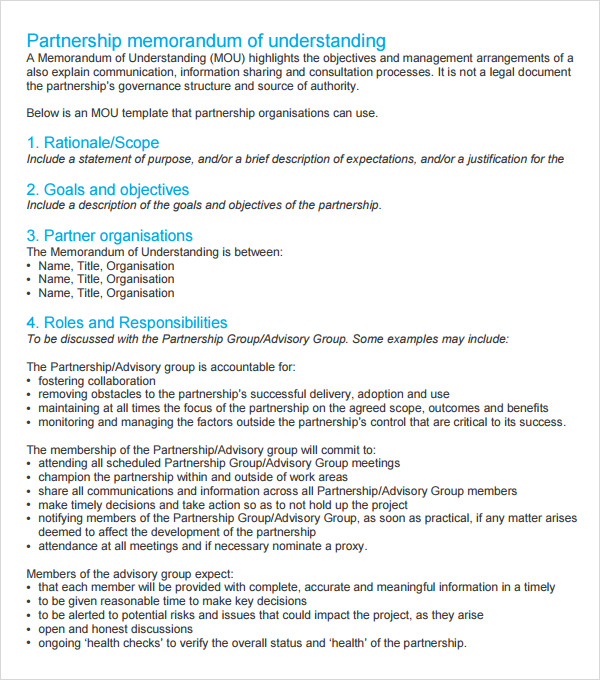 memorandum of understanding template1