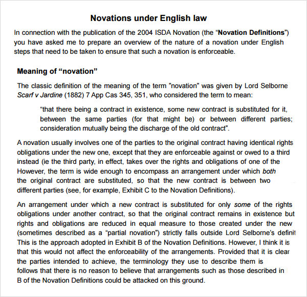 assignment and novation english law