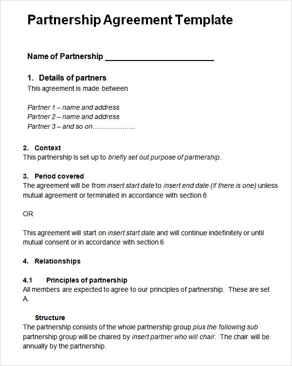 FREE 24+ Partnership Agreement Templates in Google Docs MS Word