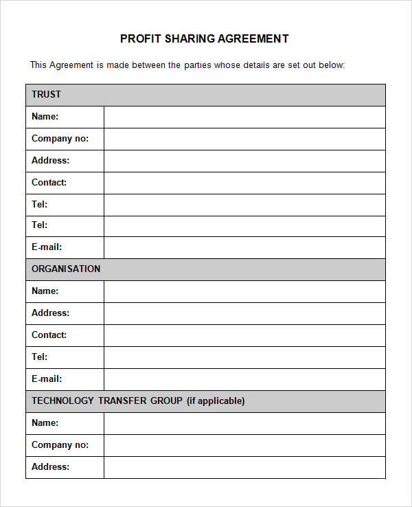 Free 11 Profit Sharing Agreement Templates In Google Docs Ms