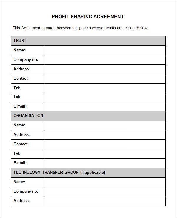 14  Profit Sharing Agreement Templates PDF DOC Sample Templates