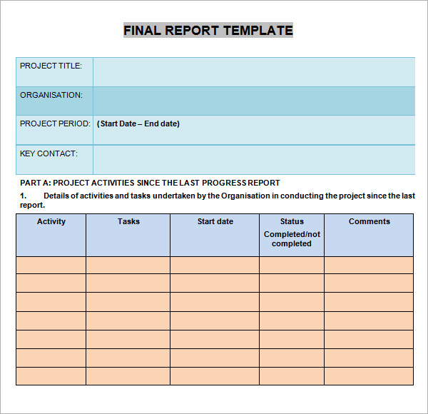 Html Report Template Free