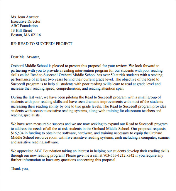 proposal letter format