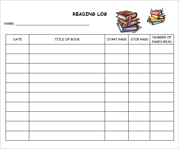 book templates kindergarten printable report for Download  Log Free Reading Doc  9 Template Pdf,