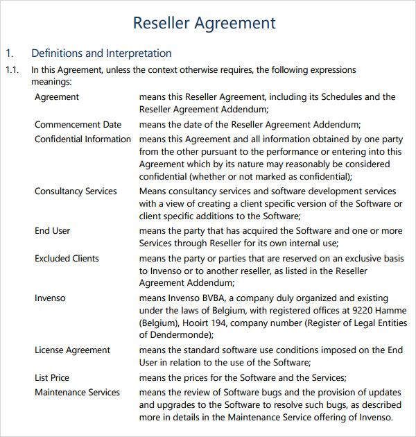 reseller agreement download