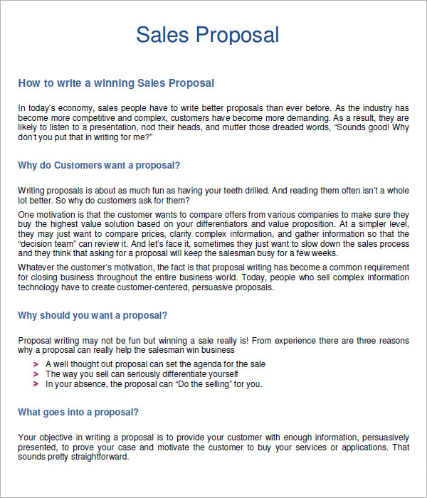 Sales Proposal Template Free Download