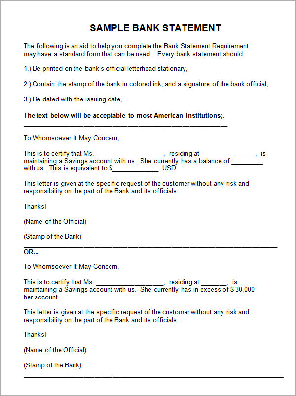 FREE 18 Sample  Bank  Statement  Templates in PDF MS Word 