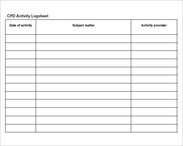 Free 15 Sample Log Sheet Templates In Pdf Ms Word Excel 8259