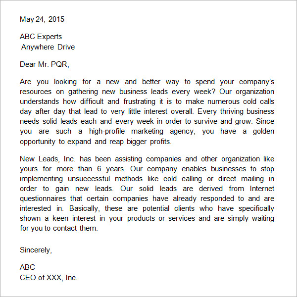 form letter proper for a Business  Examples  Word Proposal 22 in PDF, Letter