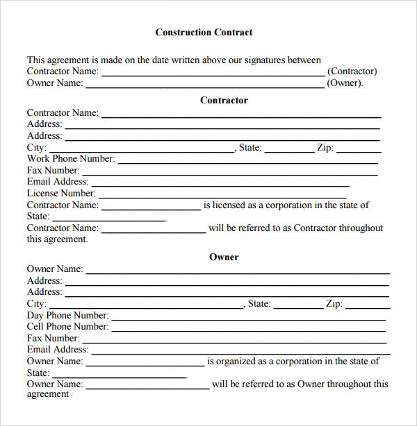 Concrete Contract Template