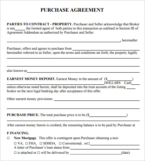 FREE 13 Sample Purchase Agreement Templates In PDF MS Word Pages