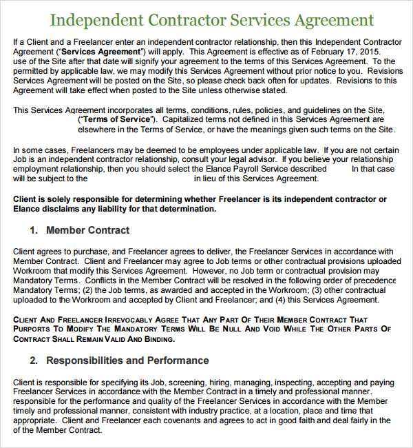 service agreement contract