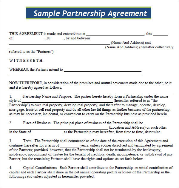 simple business partnership agreement