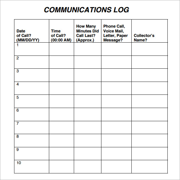 7-communication-log-samples-pdf-word-sample-templates