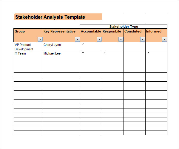 stakeholder analysis tools template