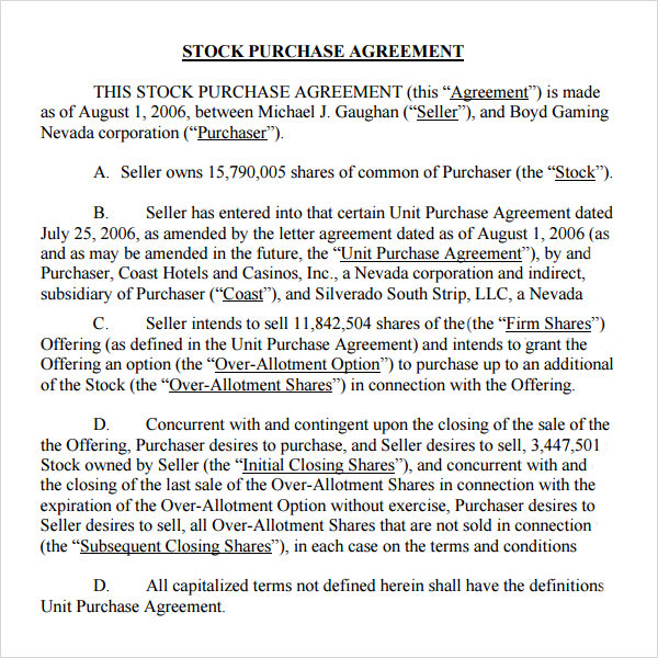 Stock Purchase Agreement  11+ Download Documents in PDF, Word