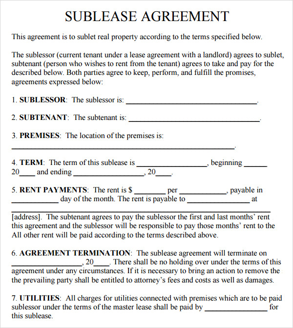 sublease agreement pdf