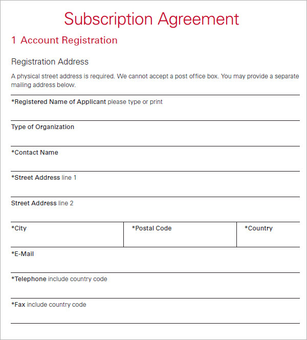 FREE 11+ Sample Subscription Agreement Templates in PDF MS Word
