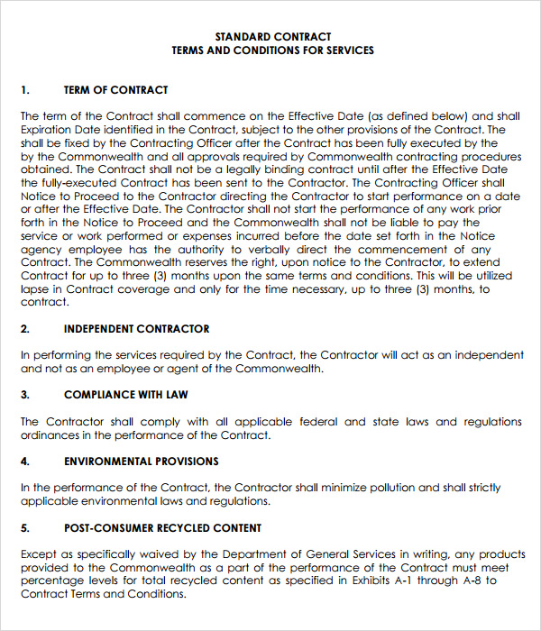 terms of service agreement template