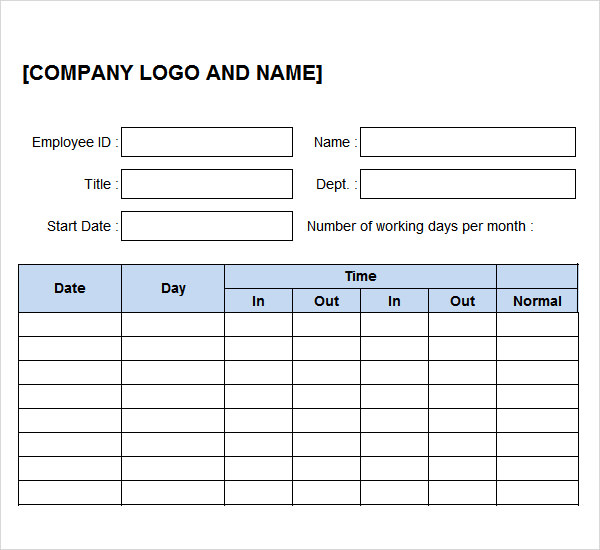 Time Log Template Microsoft