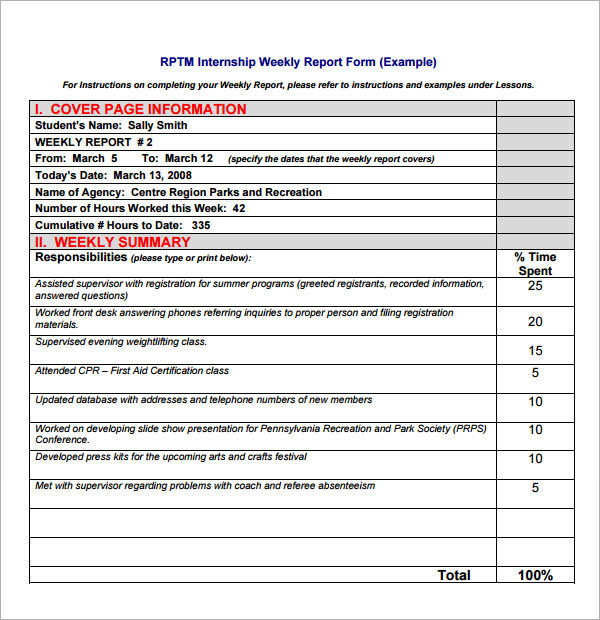 FREE 25+ Sample Weekly Report Templates in MS Words | PDF | MS Word | Pages