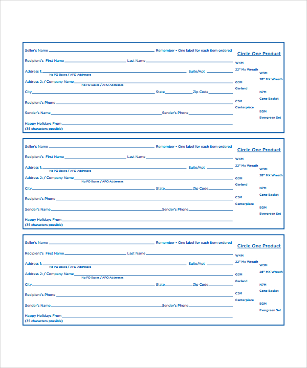 address label sheet template