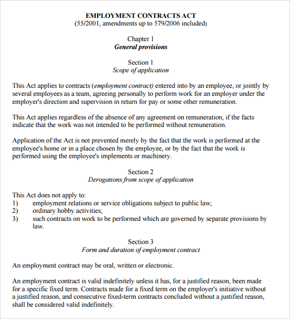 employment related contracts pdf