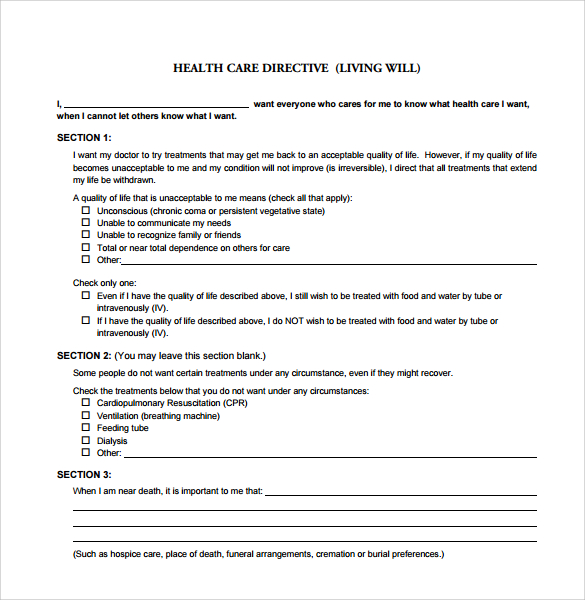 9+ Sample Living Wills - PDF | Sample Templates