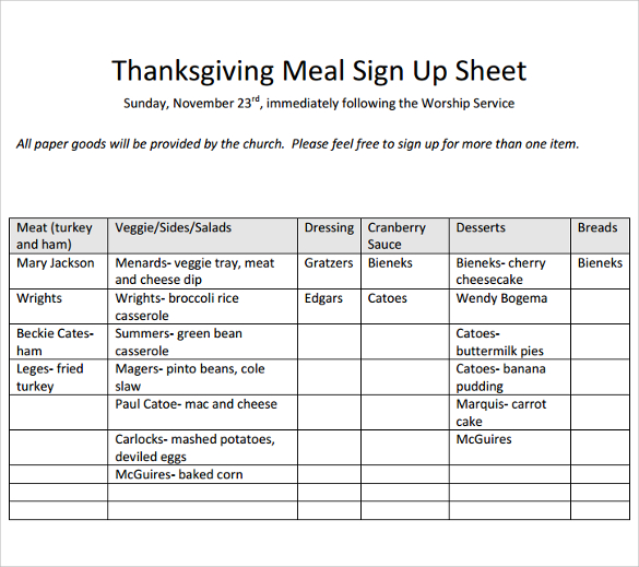 FREE 33+ Sample Sign Up Sheet Templates in PDF MS Word Apple Pages